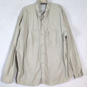 White Sierra Men's Tan Outdoor‎ Vented Lightweight Button Down Shirt Size XXL